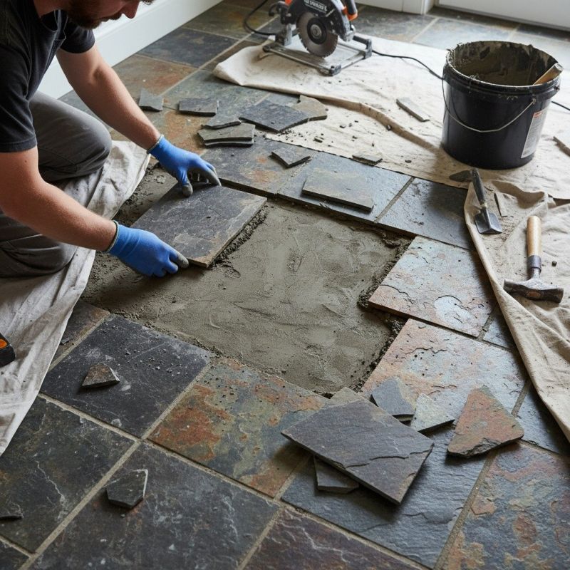 Slate Floor Repair in Alpharetta, GA