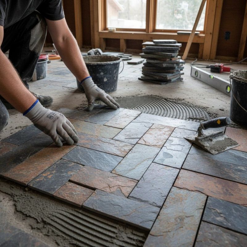 Stone Floor Installation in Overland Park, KS