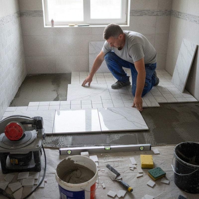 White Marble Tile Installation in Wilmington, NC